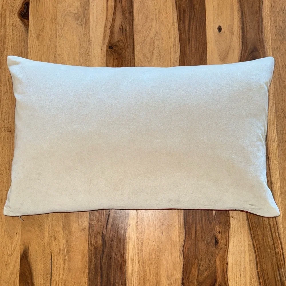 Pottery Barn Quay Velvet 16” x 26” Lumbar Accent Pillow With Feather Insert
